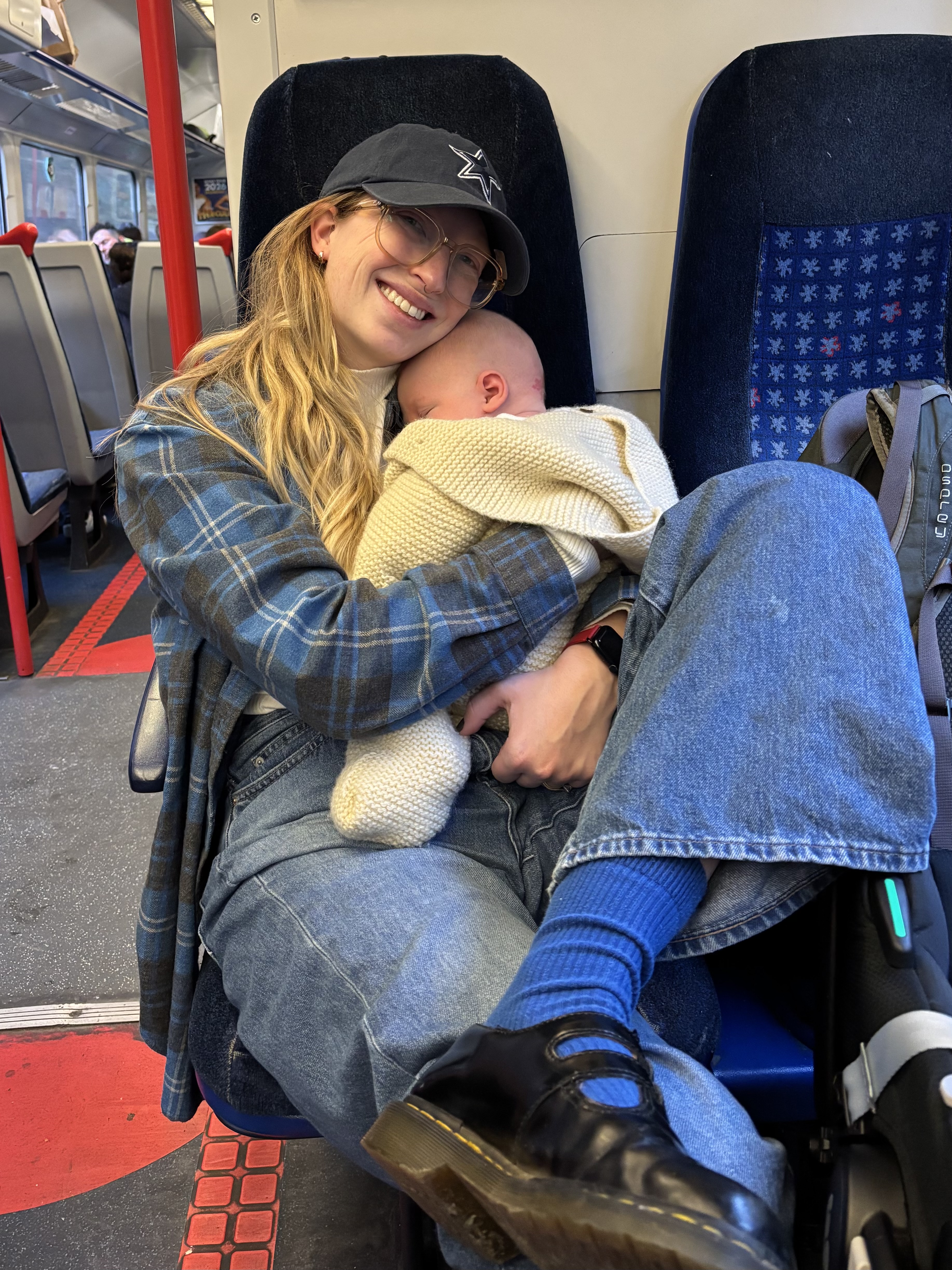 me on the train with my son